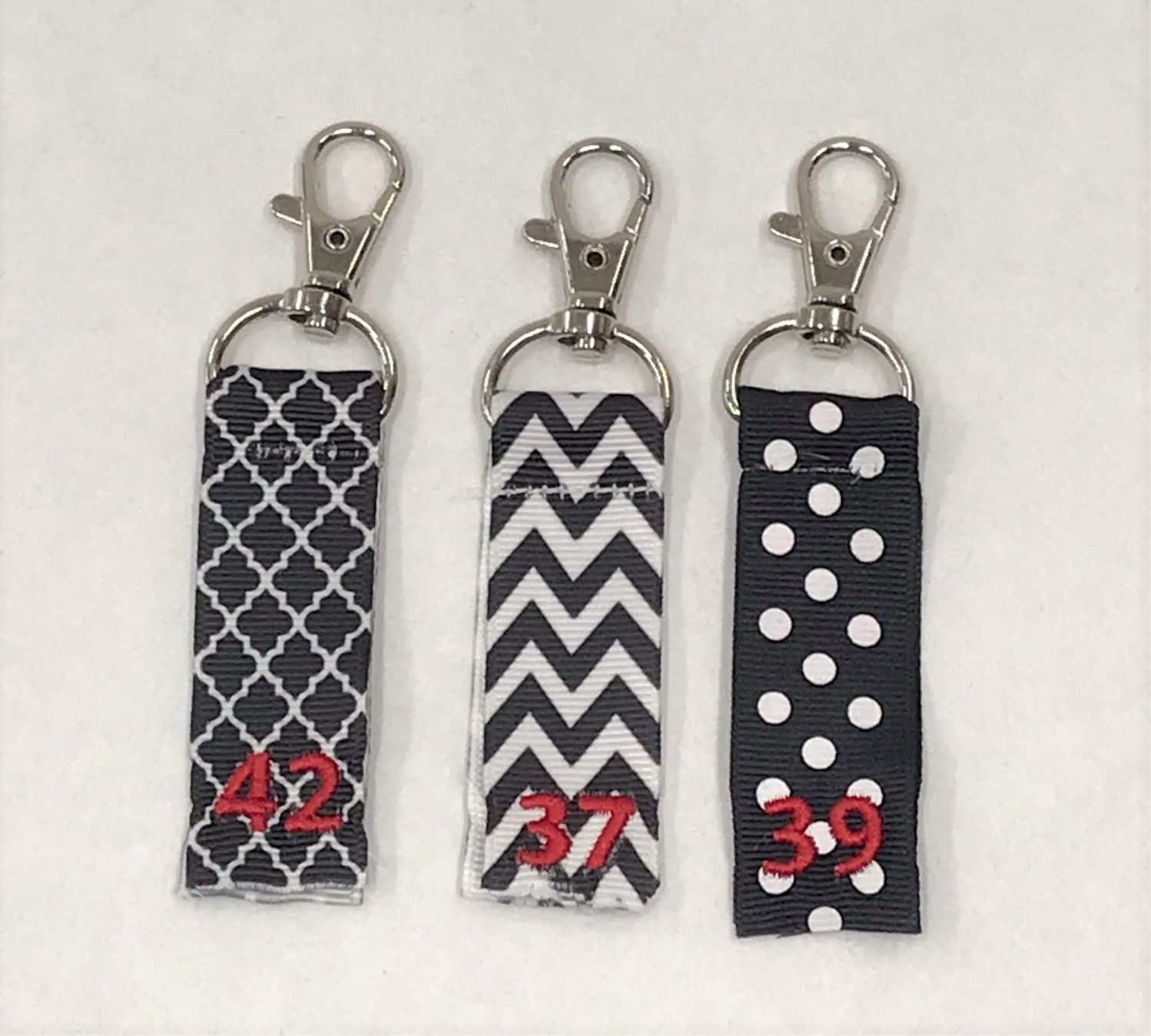 Embroidered cheap wristlet keychain